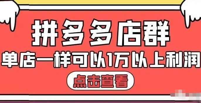 拼多多店群单店一样可以产出1万5以上利润【付费文章】-明哥网创资源