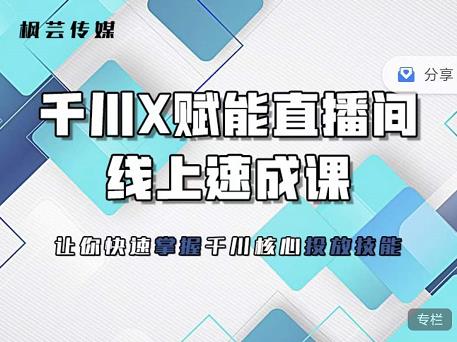 枫芸传媒-线上千川提升课，提升千川认知，提升千川投放效果-明哥网创资源