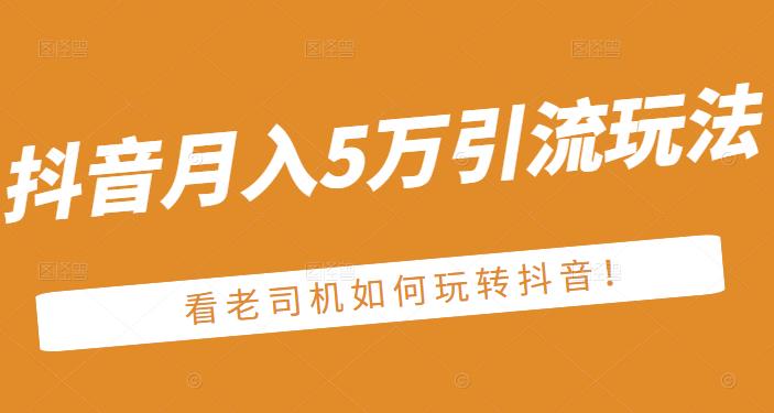 老古董·抖音月入5万引流玩法，看看老司机如何玩转抖音(附赠：抖音另类引流思路)-明哥网创资源