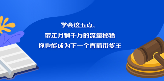 学会这五点，带走月销千万的流量秘籍，你也能成为下一个直播带货王-明哥网创资源