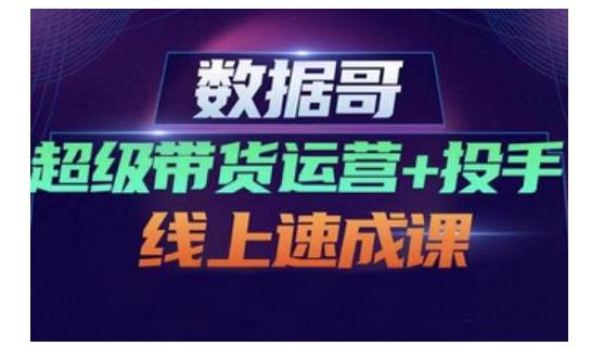 数据哥·超级带货运营+投手线上速成课，快速提升运营和熟悉学会投手技巧-明哥网创资源