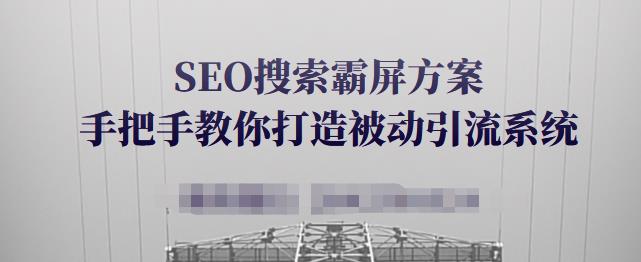 SEO搜索霸屏方案，手把手教你打造被动引流系统【视频课程】-明哥网创资源