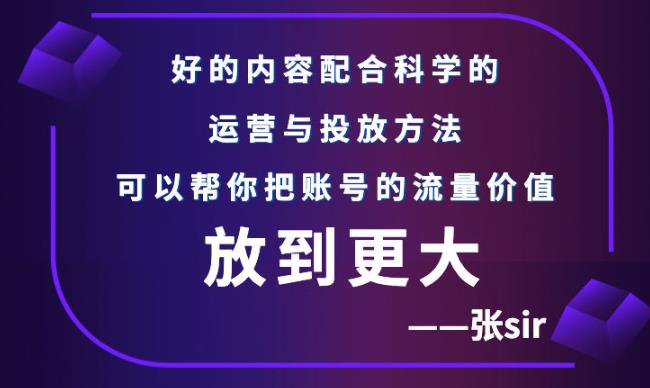 张sir账号流量增长课，告别海王流量，让你的流量更精准-明哥网创资源