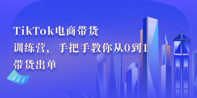 TikTok电商带货训练营，手把手教你从0到1带货出单-明哥网创资源